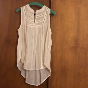 Anthropologie White Sleeveless Top Small